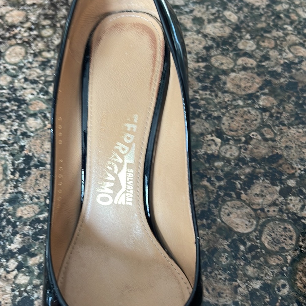 Ferragamo Black Patent Leather Heels - Picture 3 of 4